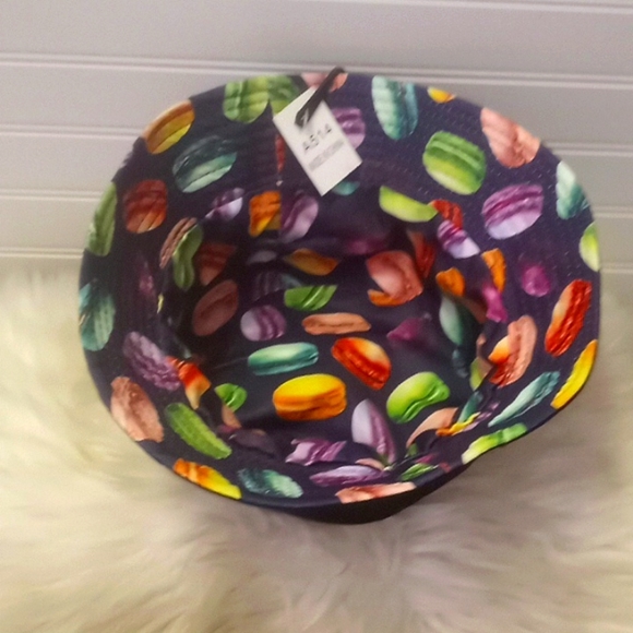Purple Macaroons Multicolored Reversible Cotton Bucket Hat - Picture 9 of 11
